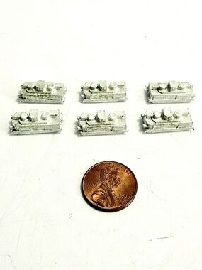 Set of 6 NOS White Metal Miniature Tanks / Industrial Models – Micro Armor